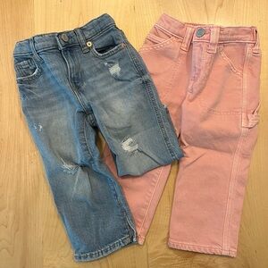 Gap Toddler Jeans - 2 Pairs Pink and Blue Jean - 2T